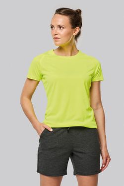 Damen-Sportshirt aus Recyclingmaterial mit Rundhalsausschnitt