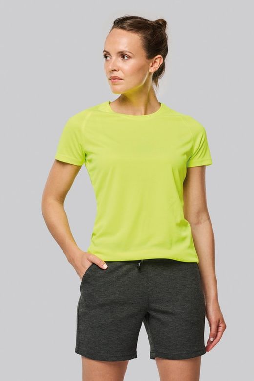 Damen-Sportshirt aus Recyclingmaterial mit Rundhalsausschnitt