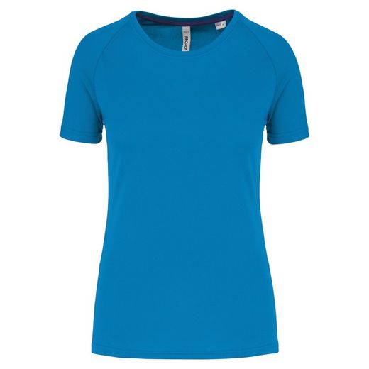 Damen-Sportshirt aus Recyclingmaterial mit Rundhalsausschnitt
