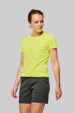 Damen-Sportshirt aus Recyclingmaterial mit Rundhalsausschnitt