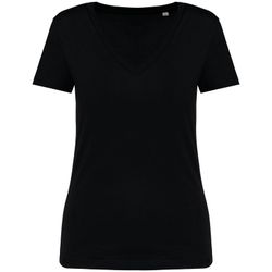 Camiseta ecorresponsable cuello de pico mujer