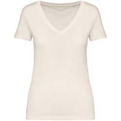 Camiseta ecorresponsable cuello de pico mujer