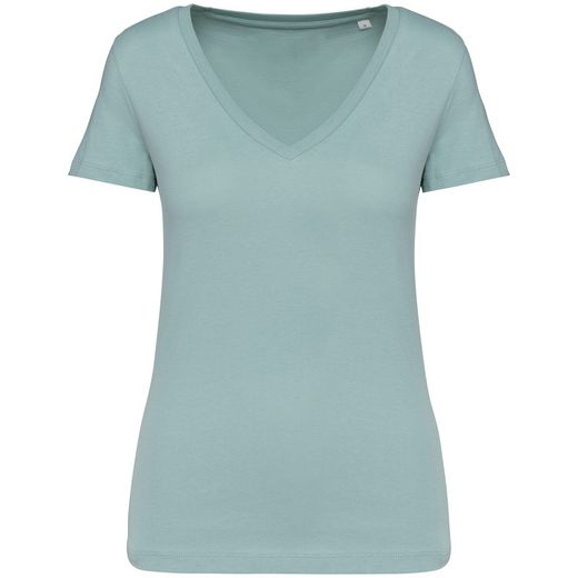 Camiseta ecorresponsable cuello de pico mujer