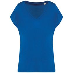 Umweltfreundliches Loose Damen-T-Shirt mit V-Ausschnitt