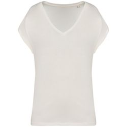 Umweltfreundliches Loose Damen-T-Shirt mit V-Ausschnitt