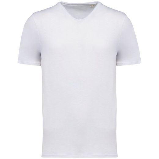 T-shirt slub uomo ecosostenibile con bordi a taglio vivo