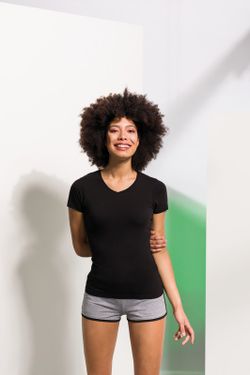 Frauen Wohlfühl-T-Shirt mit V-Ausschnitt