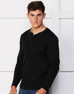 Camiseta Henley manga larga hombre