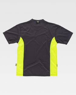 Linie 6 T-Shirt, Mesh-Typ, Kurzarm, zweifarbig Grau Gelb AV
