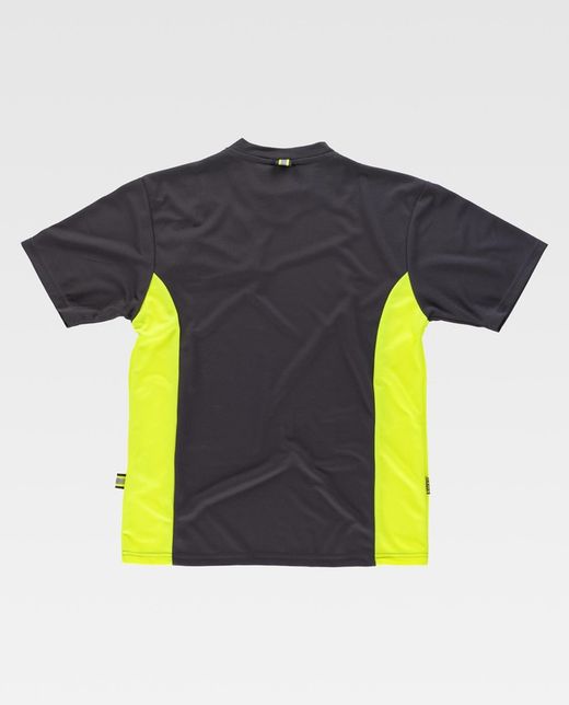 Linie 6 T-Shirt, Mesh-Typ, Kurzarm, zweifarbig Grau Gelb AV