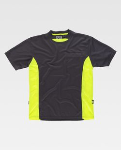 Linie 6 T-Shirt, Mesh-Typ, Kurzarm, zweifarbig Grau Gelb AV