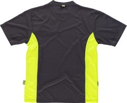 Linie 6 T-Shirt, Mesh-Typ, Kurzarm, zweifarbig Grau Gelb AV