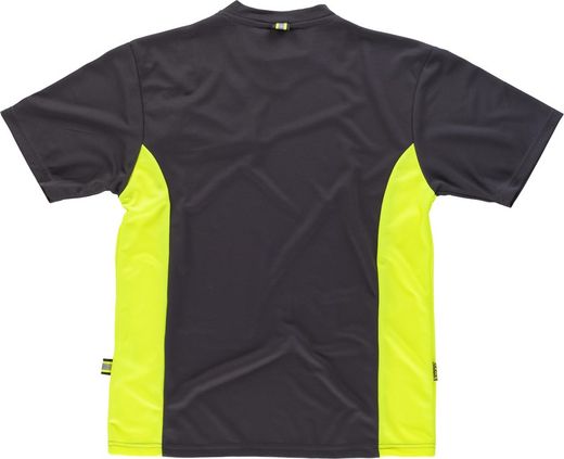 Linie 6 T-Shirt, Mesh-Typ, Kurzarm, zweifarbig Grau Gelb AV