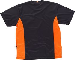 Line t-shirt, mesh type, short sleeve, two-tone Black Orange AV