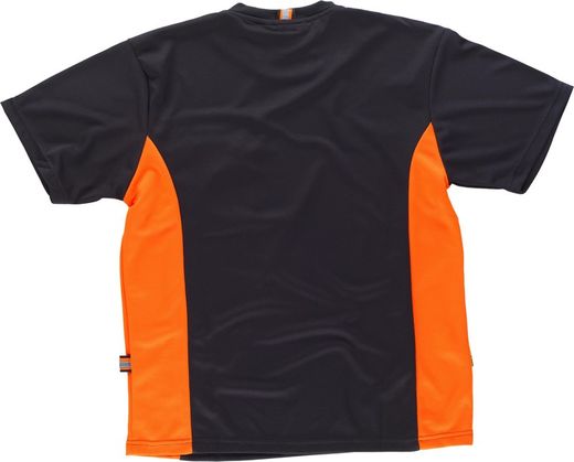 Linie 6 T-Shirt, Mesh-Typ, Kurzarm, zweifarbig Schwarz Orange AV