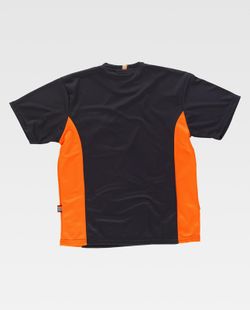 Linie 6 T-Shirt, Mesh-Typ, Kurzarm, zweifarbig Schwarz Orange AV