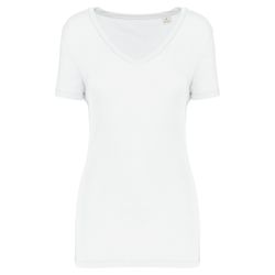 Camiseta lyocell Tencel cuello de pico manga corta - 145 g