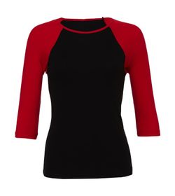 Camiseta manga 3/4 raglán contraste