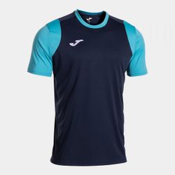 Cancha Short Sleeve T-Shirt Dark Navy Fluor Turquoise