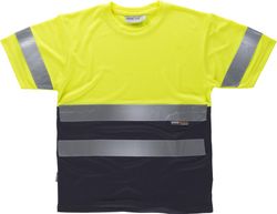 Camiseta manga corta Amarillo / Marino