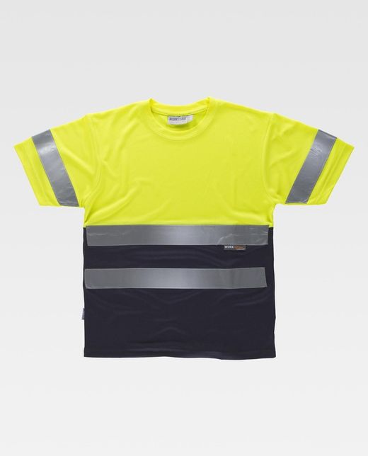 AV-Kurzarmhemd kombiniert mit reflektierenden Bändern EN ISO 20471: 2013 Yellow AV Navy