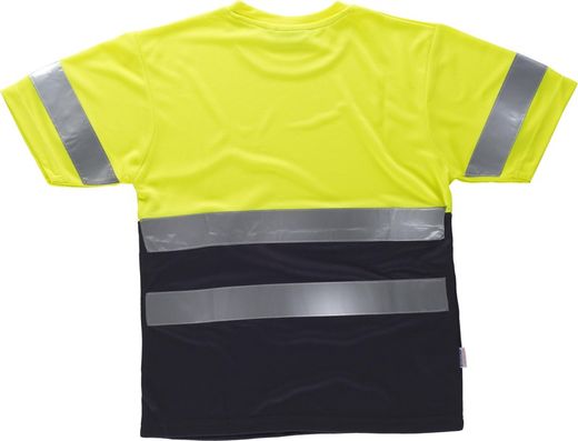 AV-Kurzarmhemd kombiniert mit reflektierenden Bändern EN ISO 20471: 2013 Yellow AV Navy