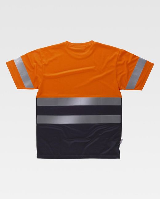 AV-Kurzarmhemd kombiniert mit reflektierenden Bändern EN ISO 20471: 2013 Orange AV Navy