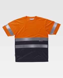 AV-Kurzarmhemd kombiniert mit reflektierenden Bändern EN ISO 20471: 2013 Orange AV Navy