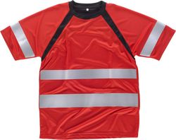 Camiseta manga corta con Cintas refletante Rojo / Negro