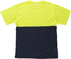 Kurzärmliges kombiniertes Hemd ohne Taschen Navy Yellow AV