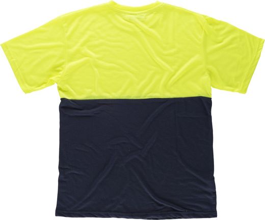 Kurzärmliges kombiniertes Hemd ohne Taschen Navy Yellow AV