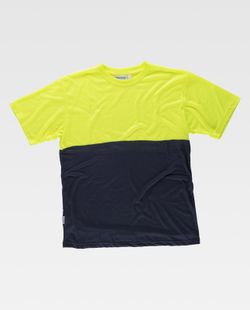 Kurzärmliges kombiniertes Hemd ohne Taschen Navy Yellow AV