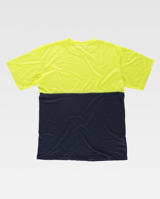 Kurzärmliges kombiniertes Hemd ohne Taschen Navy Yellow AV