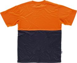 Kurzärmliges kombiniertes Hemd ohne Taschen Navy Orange AV