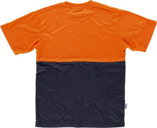 Kurzärmliges kombiniertes Hemd ohne Taschen Navy Orange AV
