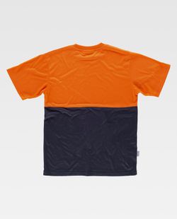 Kurzärmliges kombiniertes Hemd ohne Taschen Navy Orange AV