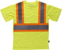 Kurzarm-T-Shirt mit kombinierten reflektierenden Bändern Gelb AV Orange AV