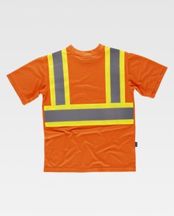 Kurzarm-T-Shirt mit kombinierten reflektierenden Bändern Orange AV Yellow AV