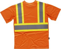 Kurzarm-T-Shirt mit kombinierten reflektierenden Bändern Orange AV Yellow AV