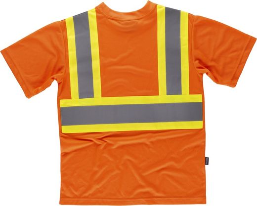 Kurzarm-T-Shirt mit kombinierten reflektierenden Bändern Orange AV Yellow AV