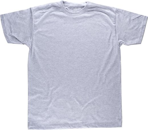 T-shirt a maniche corte, collo a scatola, cotone grigio