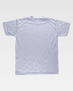 Camiseta manga corta, cuello caja, algodón Gris