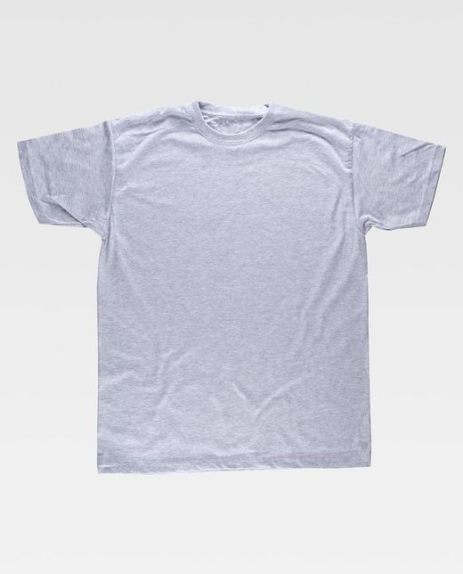 Camiseta manga corta, cuello caja, algodón Gris