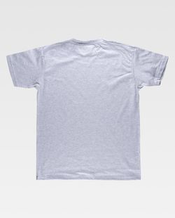 Camiseta manga corta, cuello caja, algodón Gris