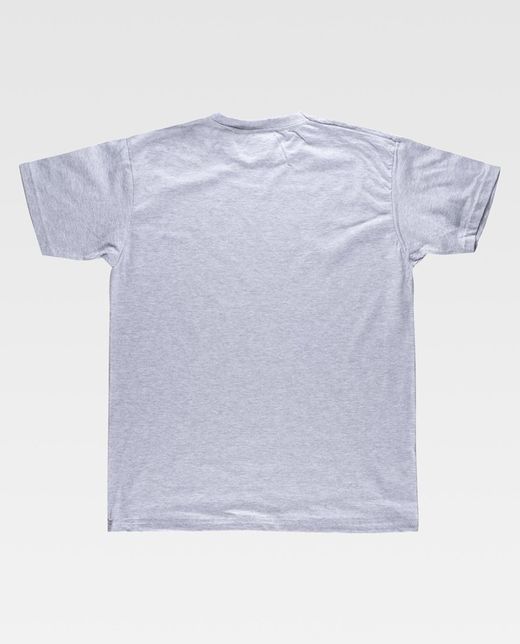 Camiseta manga corta, cuello caja, algodón Gris