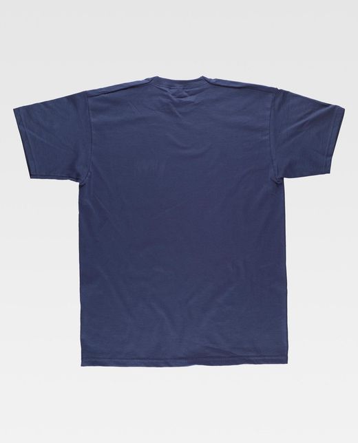 Kurzarm T-Shirt, Box Neck, Navy Baumwolle