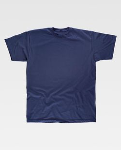 Kurzarm T-Shirt, Box Neck, Navy Baumwolle