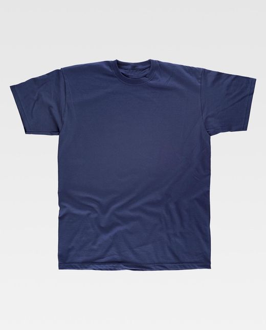 Kurzarm T-Shirt, Box Neck, Navy Baumwolle