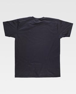Kurzarm T-Shirt, Box Neck, Baumwolle Schwarz