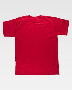 Camiseta manga corta, cuello caja, algodón Rojo